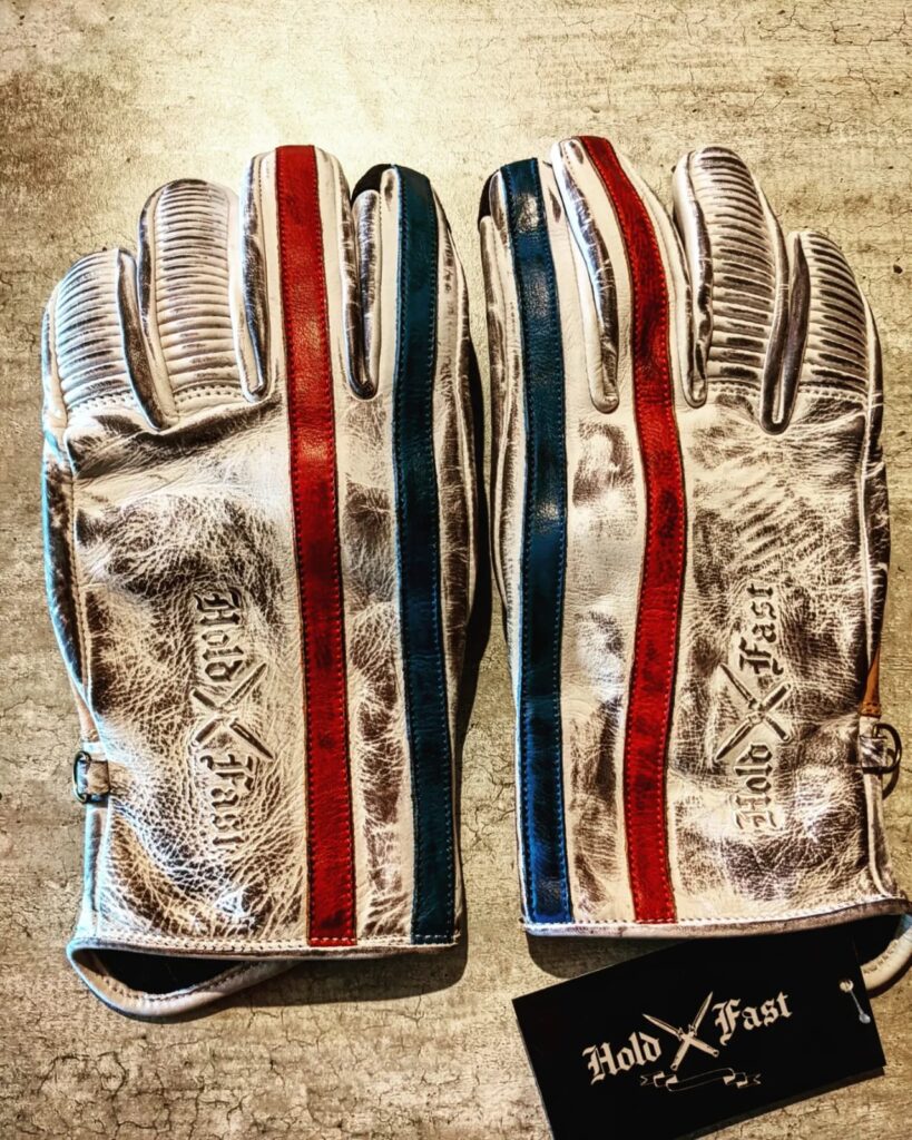 Motorradhandschuhe Le Mans 1971 in Wei&szlig;