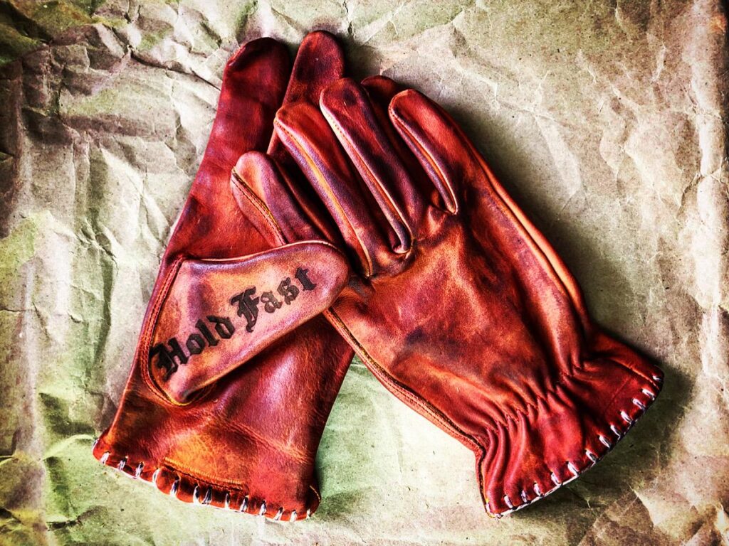 Boardtrack Handschuhe rot 1936 Vintage Holdfast Chopper