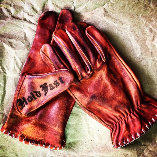 Boardtrack Handschuhe rot 1936 Vintage Holdfast Chopper