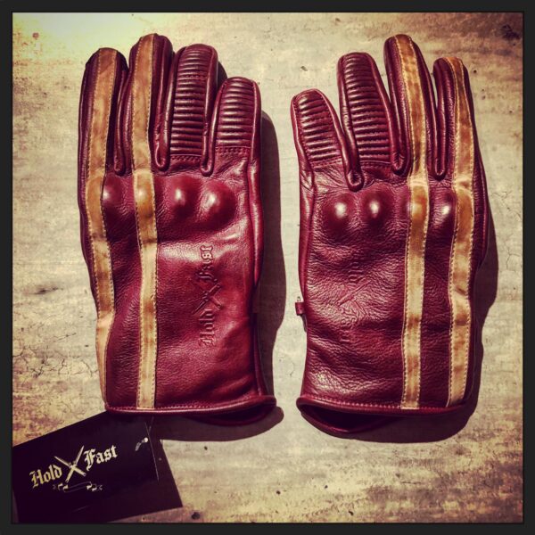 Racing Handschuhe Leder rot 1971 Le Mans Holdfast Vintage