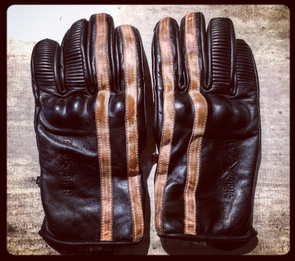 Biker Handschuhe schwarz pur 1971 Le Mans Holdfast Cafe Racer