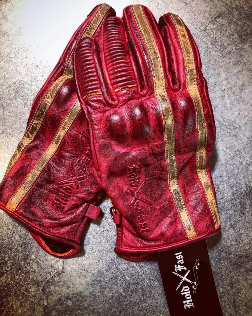 Vintage-Motorradhandschuhe Le Mans 1971 in Rot