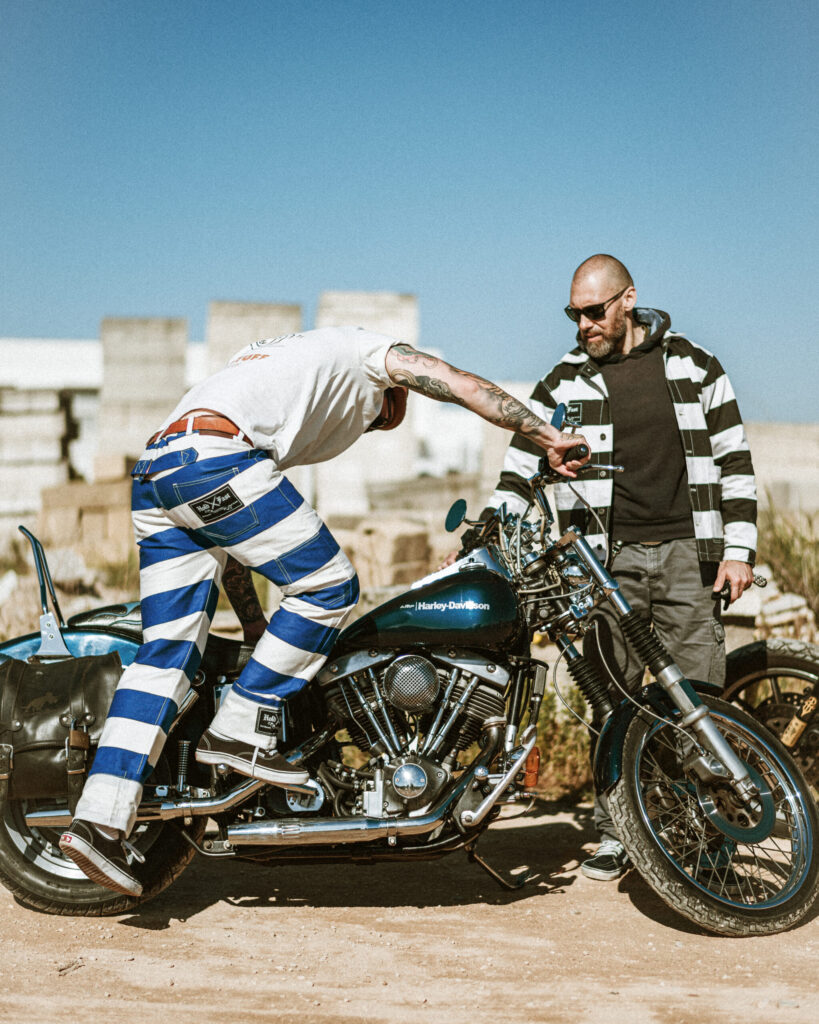 Str&auml;flingshose 14oz Selvedge Denim in Blau, Modell Folsom Prison