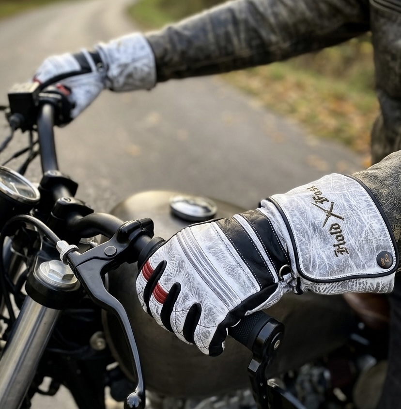 Shiro Oni Lederhandschuhe weiss vintage Holdfast