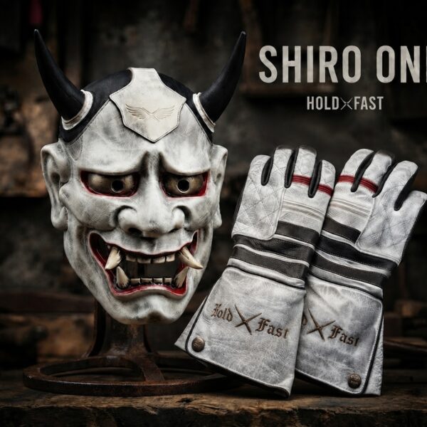 Shiro Oni Lederhandschuhe weiss vintage Holdfast